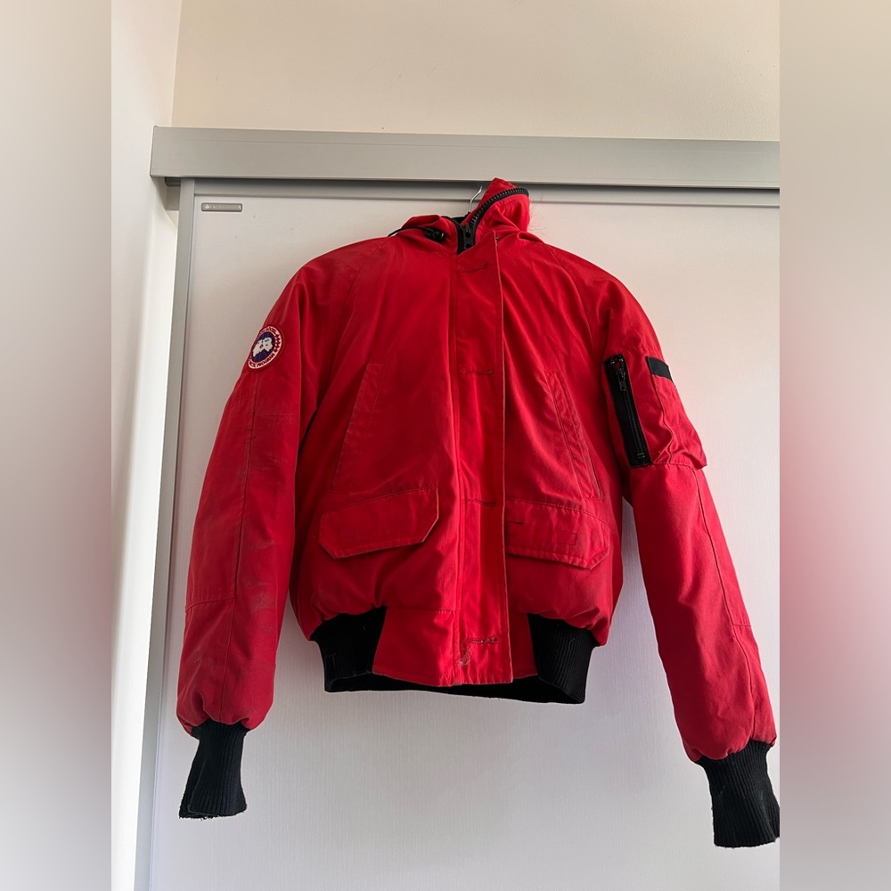 Canada Goose Down Jacket Size Small (Red) with some wear